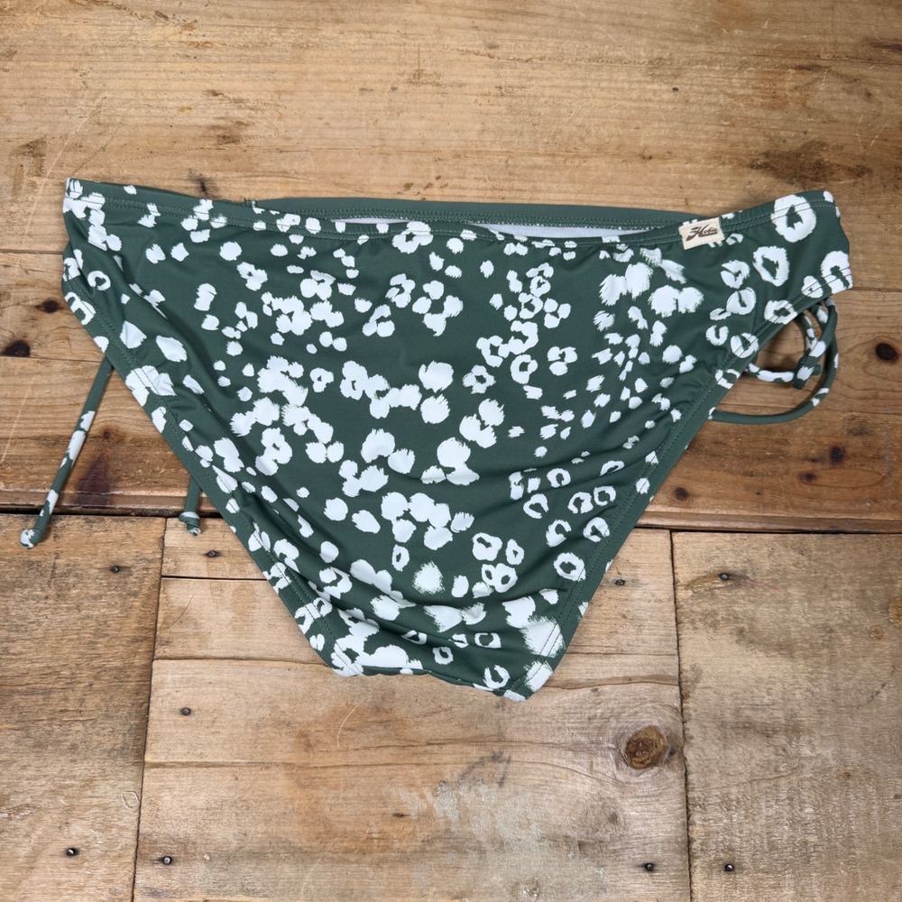 Hobie Olive Green Abstract Print Embroidered Bikini Set Medium NWT/Liner - Picture 11 of 16